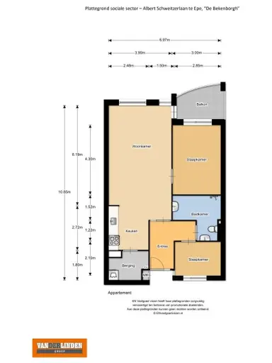 68m2 apartment to rent for 932€/month in Albert Schweitzerlaan 155, Epe