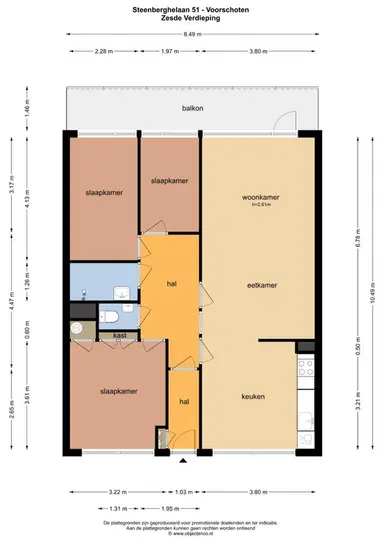 86m2 apartment to rent for 1350€/month in Steenberghelaan 4, Voorschoten