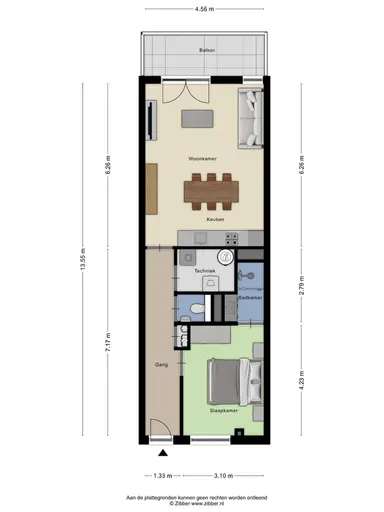 61m2 Appartamento in affitto per 1445€/mese a Dokter Brabersstraat 47, Roosendaal