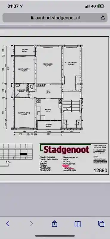 70m2 apartment to rent for 1100€/month in Duinluststraat, Amsterdam