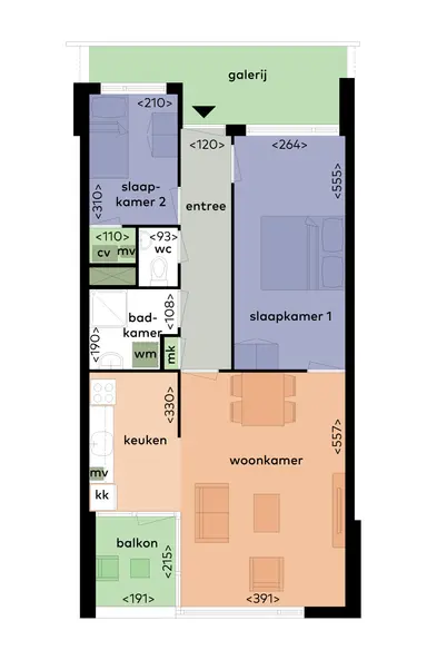 64m2 Appartement à louer pour 1098€/mois à Argusvlinder 138, Breda