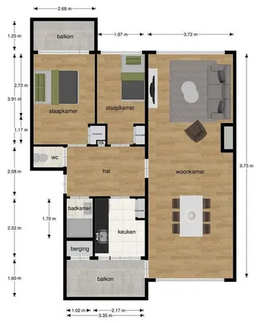 72m2 Wohnung zur Miete für 2050€/Monat in Nassaulaan, Maastricht