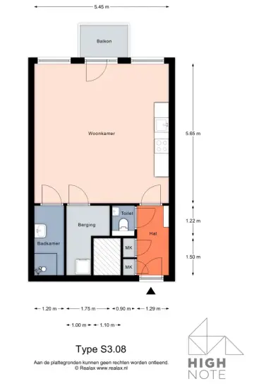 44.6m2 studio to rent for 1191€/month in Bodestraat 357, Almere