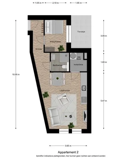 43m2 Wohnung zur Miete für 1050€/Monat in Hof 35, Bergeijk
