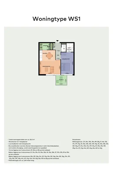 55m2 apartment to rent for 933€/month in Melkwegstraat 39, The Hague