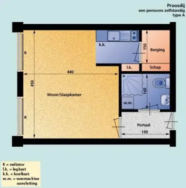 30m2 studio to rent for 492€/month in Minervaplaats, Nijmegen