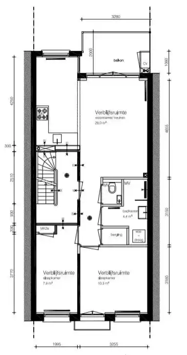 60m2 flat te huur voor 2650€/maand in Vrolikstraat, Amsterdam