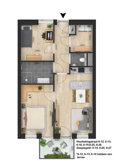 62m2 Flat zur Miete für 1279€/Monat in Houtladingstraat 6-26, Winterswijk