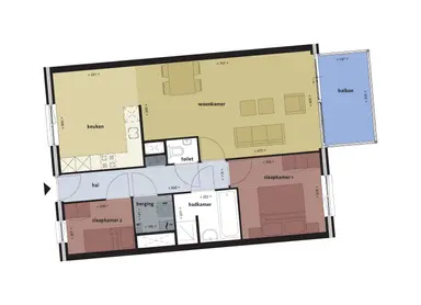 74m2 Flat zur Miete für 1390€/Monat in Hoge Rijndijk 144, Woerden