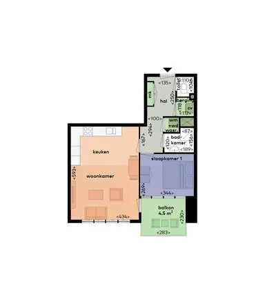 51m2 Appartamento in affitto per 1460€/mese a Wenenpromenade 37, Utrecht