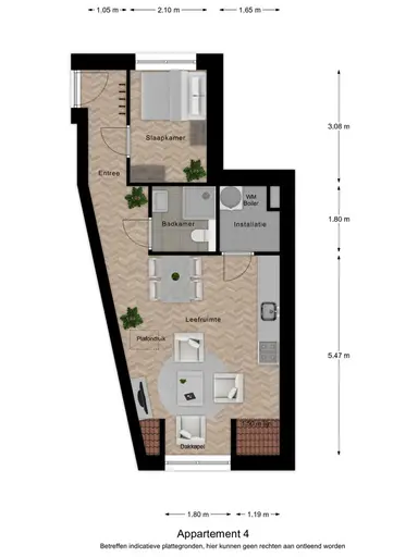 41m2 apartment to rent for 1035€/month in Hof 35e, Bergeijk