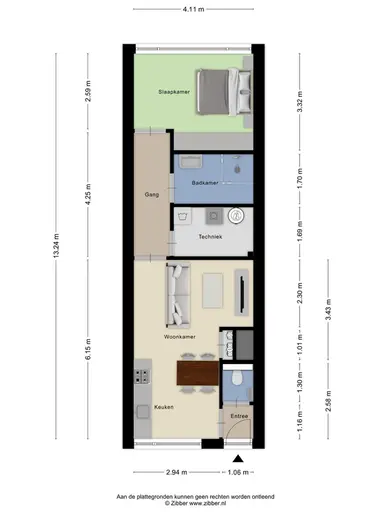 56m2 Appartement à louer pour 1175€/mois à Dokter Brabersstraat, Roosendaal