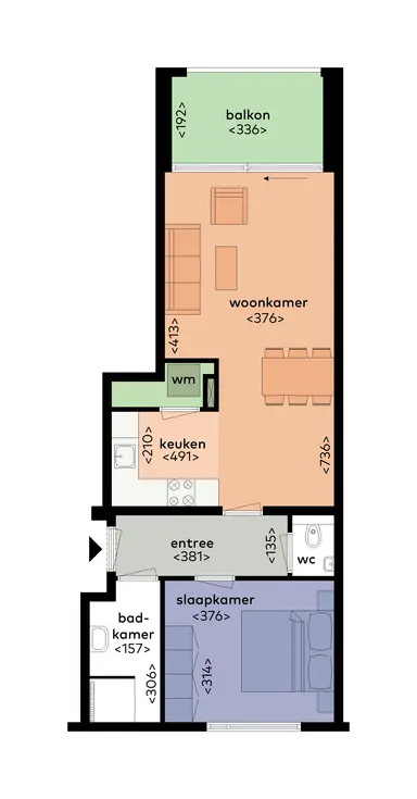 55μ² Διαμέρισμα προς ενοικίαση για 1098€/μήνα σε Vesta 12, Purmerend