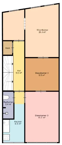 50m2 studio à louer pour 1044€/mois à C.P. Tielestraat 1a, Rotterdam