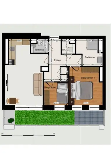55μ² Διαμέρισμα προς ενοικίαση για 1125€/μήνα σε Noorwegenkade, Almere