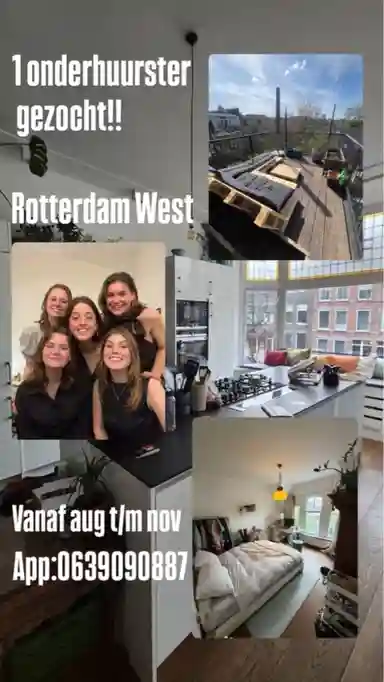 16m2 room to rent for 835€/month in Claes de Vrieselaan, Rotterdam