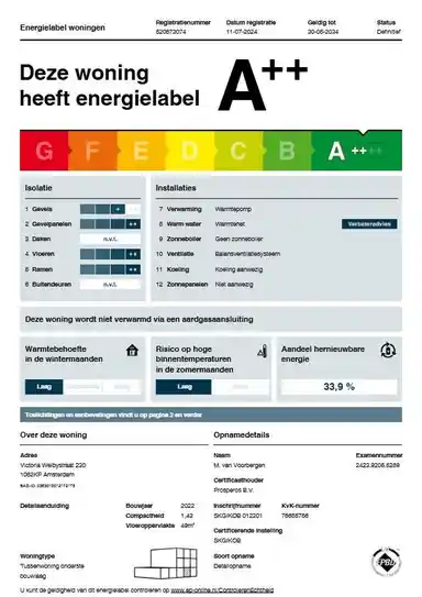 48μ² Διαμέρισμα προς ενοικίαση για 1302€/μήνα σε Victoria Welbystraat, Amsterdam