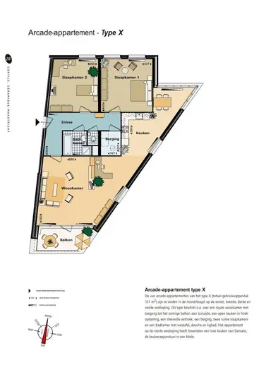 120μ² Διαμέρισμα προς ενοικίαση για 1880€/μήνα σε Sphinxlunet, Maastricht