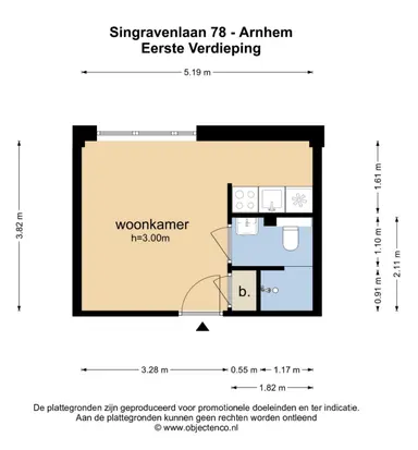 20m2 monolocale in affitto per 802.44€/mese a Singravenlaan 78, Arnhem