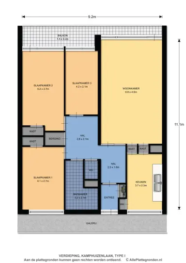 95m2 flat to rent for 1029€/month in Kamphuizenlaan 7, Arnhem