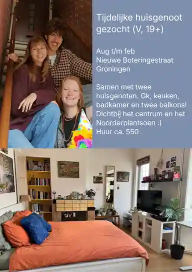 20m2 room to rent for 555€/month in Nieuwe Boteringestraat, Groningen