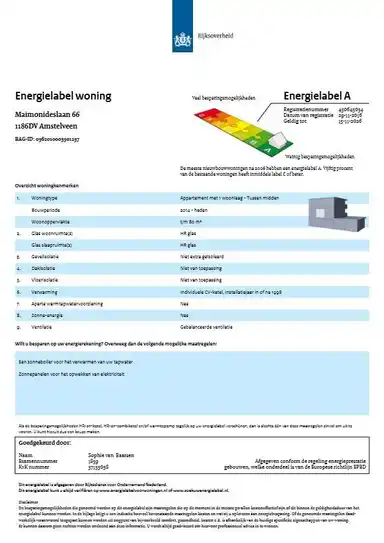 80m2 apartment to rent for 1615€/month in Maimonideslaan 66, Amstelveen
