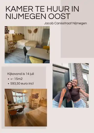 15m2 Camera in affitto per 593.5€/mese a Jacob Canisstraat, Nijmegen