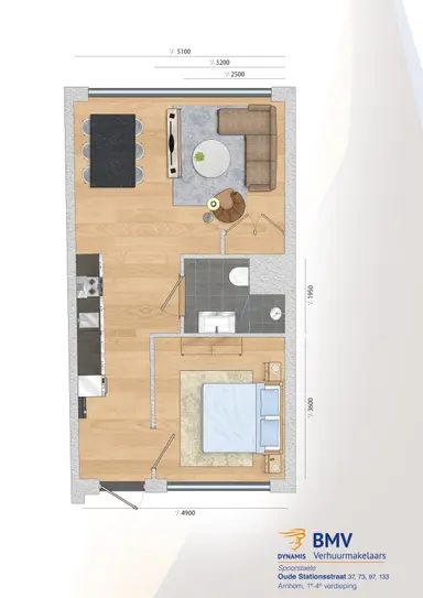 46m2 Appartement te huur voor 1090.76€/maand in Oude Stationsstraat 99, Arnhem