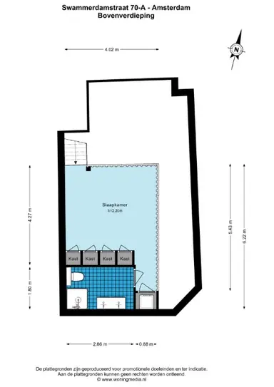 78m2 studio te huur voor 2750€/maand in Swammerdamstraat 70A, Amsterdam