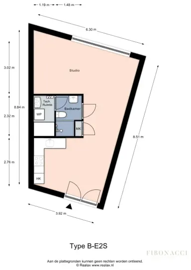 40m2 studio te huur voor 1309€/maand in Panamalaan 147, Amsterdam