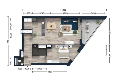 68m2 apartment to rent for 1495€/month in Pampuskade, Rotterdam