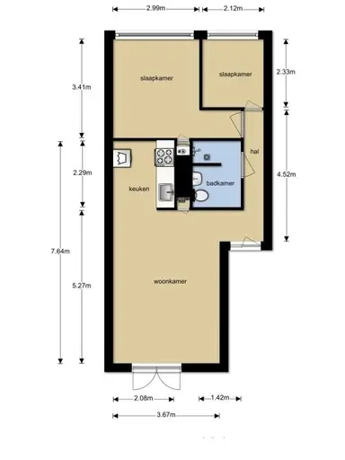 52m2 Appartement à louer pour 835€/mois à Hoge Bothofstraat 25-109, Enschede