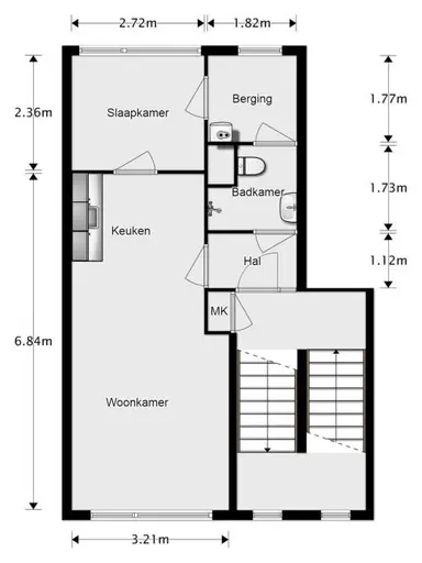 36μ² Διαμέρισμα προς ενοικίαση για 825€/μήνα σε Walcheren 4, Utrecht