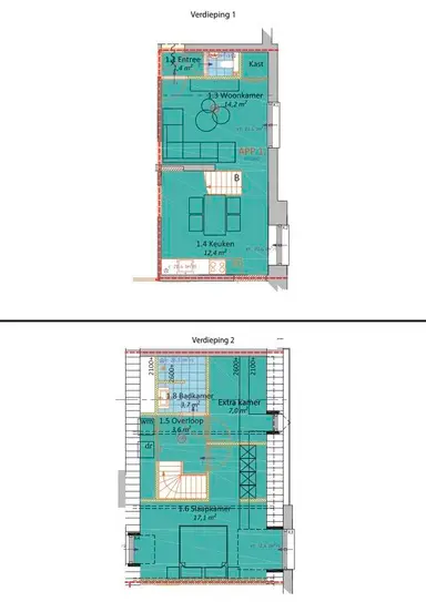 71m2 Appartamento in affitto per 1450€/mese a Begijnenhofstraat, Sittard
