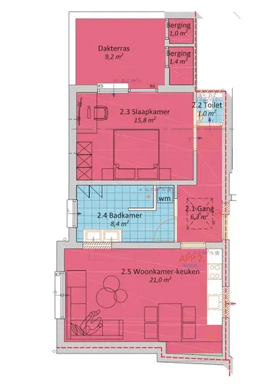 70m2 Appartamento in affitto per 1400€/mese a Begijnenhofstraat, Sittard