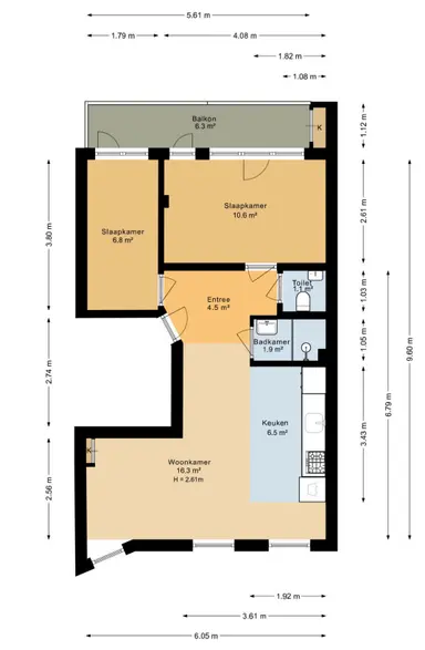 50m2 Appartement te huur voor 2250€/maand in Van Bossestraat, Amsterdam