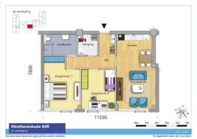 76m2 Wohnung zur Miete für 1225€/Monat in Westhavenkade, Vlaardingen