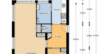 56m2 Flat zur Miete für 860€/Monat in Stalpaertstraat 43, Alkmaar