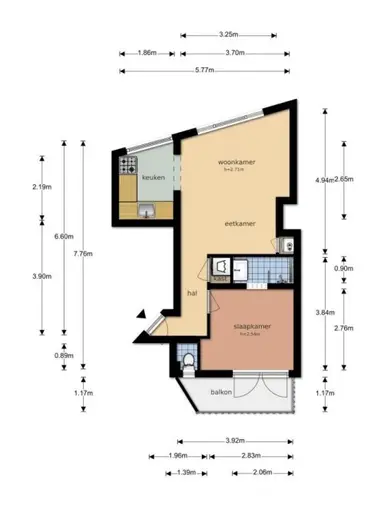 37m2 apartment to rent for 785€/month in Albatrosstraat 20, Utrecht