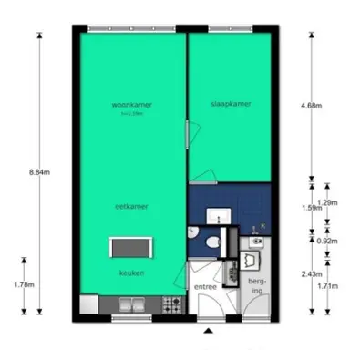 53m2 apartment to rent for 1400€/month in Minister Talmastraat 28, Utrecht