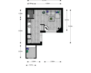 22m2 studio to rent for 650€/month in te Brittenstraat, Katwijk