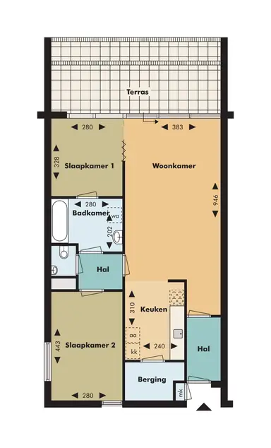 75m2 Appartement à louer pour 1050€/mois à Parkzicht, Leiden