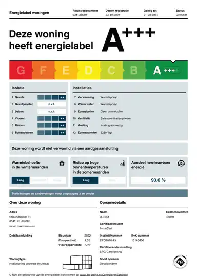65μ² Διαμέρισμα προς ενοικίαση για 1094€/μήνα σε Statendaalder 31, Utrecht