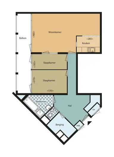 88m2 flat to rent for 1199€/month in Anna Paulownahof 63, Tilburg