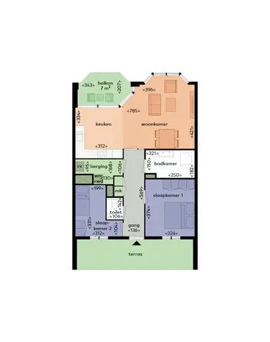 74m2 Appartement te huur voor 1570€/maand in Wenenpromenade, Utrecht
