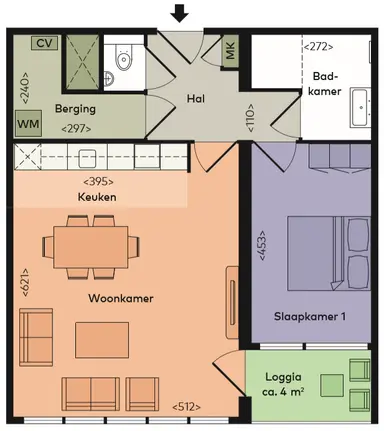 63m2 apartment to rent for 1300€/month in Bètaplein 42, Leiden