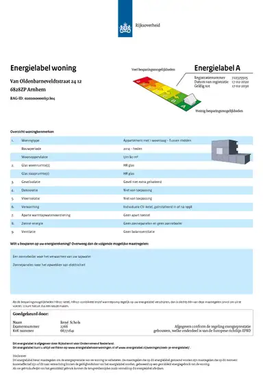 79μ² Διαμέρισμα προς ενοικίαση για 1371€/μήνα σε Van Oldenbarneveldtstraat, Arnhem