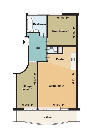 63m2 apartment to rent for 1153€/month in Admiraal de Ruyterweg 135, Rotterdam