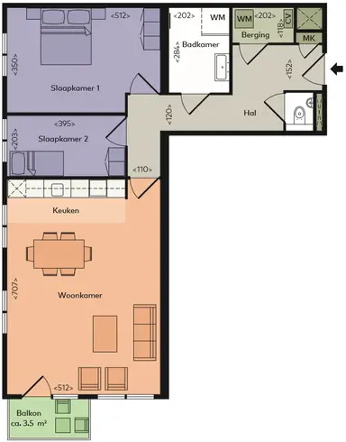 86m2 apartment to rent for 1430€/month in Bètaplein 188, Leiden