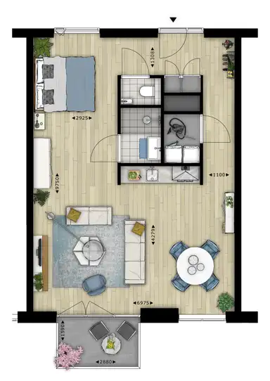 65m2 Studio zur Miete für 1221.21€/Monat in Philitelaan 59-163, Eindhoven